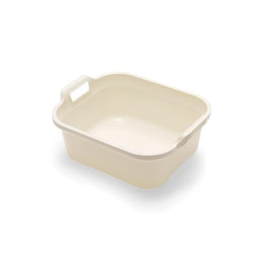 Image of Addis 517937 Large Rectangular 10 litre Washing up bowl with handles, Linen Cream, 39 x 32 x 14 cm