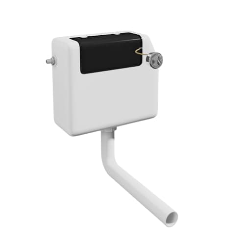 Image of Affine® Concealed Dual Flush Toilet Cistern Only with Chrome Push Button Water Saving 6/4L for Floorstanding Pans Side Inlet