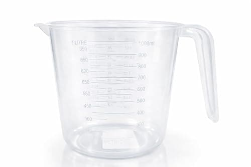 Image of Measuring Cup with Handle, 1 Litre, Clear Plastic, BPA Free, Stackable