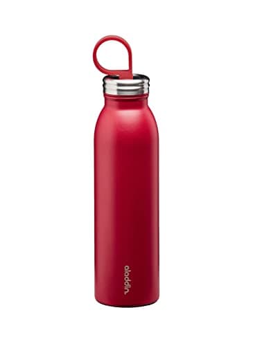 Image of Aladdin Chilled Thermavac Stainless Steel Water Bottle 0.55L Cherry Red – Insulated Metal Water Bottle - Keeps Cold for 9 Hours - BPA-Free Thermos Flask - Leakproof - Dishwasher Safe