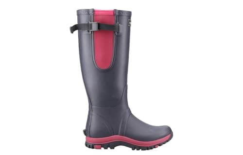 Image of Cotswold Milton Adjustable Wellington Boot Female Navy/Pink Size 7