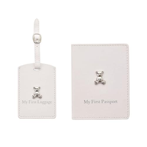 Image of Home Inspirations Bambino My First Passport Holder and Luggage Tag Boxed Set White