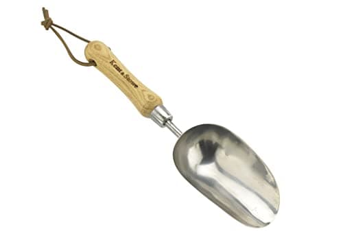 Image of Kent & Stowe Stainless Steel Hand Potting Scoop, Compact Garden Scoop for Compost and Soil, Classic All Year Round Garden Tools Made from Stainless Steel and Ash Wood
