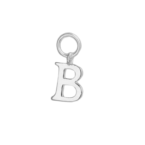 Image of Sterling Silver A-Z Letter Alphabet Initial DIY Charm Pendant 10 x 8mm (B)