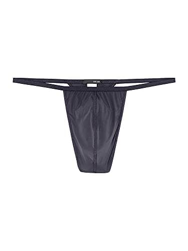 Image of Hom Men's G-String Feather Underwear, Anthracite Grey, XL