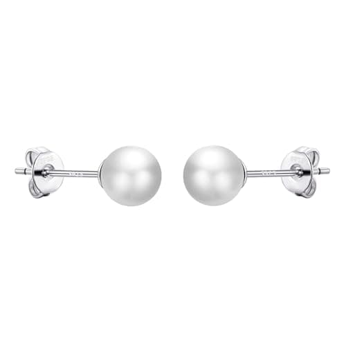 Image of Philip Jones Sterling Silver White Shell Pearl Earrings