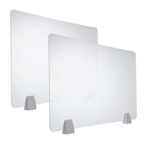Image of PATIKIL 40x60cm Desk Divider,2Set Desk Privacy Panel Acrylic Office Partition Boards Table Testing Dividers Panel Sneeze Guard Protective Shield for Office Kitchen Sink,Frosted Transparent