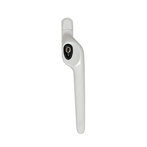 Image of ERA Maxim Offset Locking Window Handle Right Hand White | PVC Windows Handle Replacement | Black Button White Windows Handle with Keys