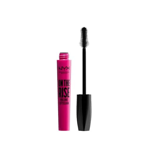 Image of NYX Professional Makeup On The Rise Volume Liftscara, Instant Lifting & Volumising Mascara, Hourglass Elastomer Brush with Curling Effect, 10 ml, Colour: Extreme Black