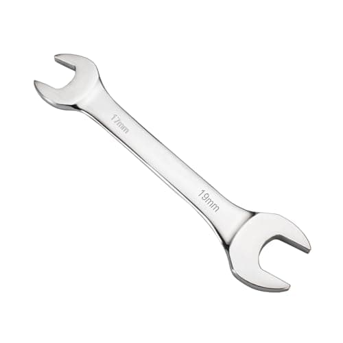 Image of Mandouer Double Open End Wrench, 17mm x 19mm Metric Spanner, Chrome Vanadium Steel Spanner for Automotive Maintenance, Bike Repair and General DIY (1-Piece)