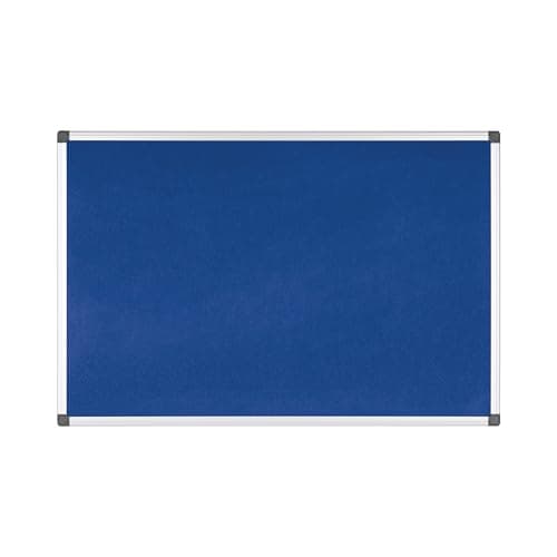Image of Bi-Office Notice Board Maya, Blue Felt, Aluminium Frame, 180 x 120 cm