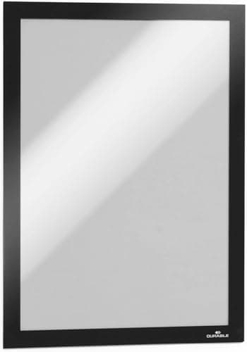 Image of Durable DURAFRAME Self-Adhesive Magnetic Frame | A4 Format In Black | Pack of 2 Frames | Document Frame for Professional Internal Signage
