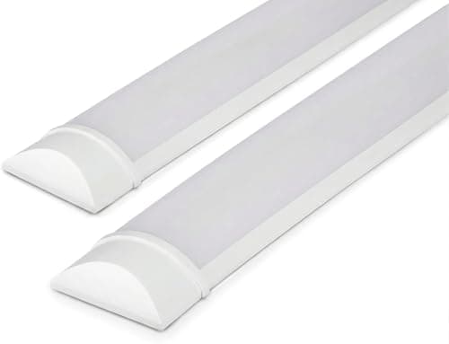 Image of LED Batten Light 2ft & 4ft – Super Bright 4000K Cool White, Slim Integrated Tube Light, Energy Efficient, Flicker-Free, Easy Install – Indoor Garage, Workshop, Office, Utility Room (2, 2ft)