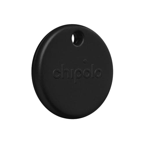 Image of Chipolo POP Tracker Tag - Colorful, Compatible, Loud Bluetooth Tracker with Call Your Phone & Out of Range Alert, Works with Apple Find My or Google's Find My Device (Black)