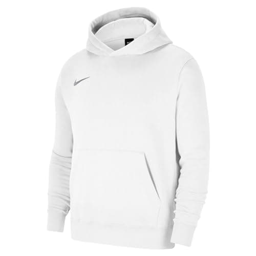 Image of NIKE Kid Y Nk Flc Park20 Po Hoodie Sweatshirt, White/Wolf Grey, L