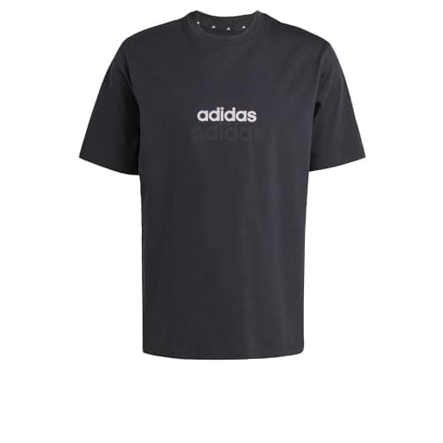 Image of adidas Men's Essentials Linear Single Jersey TEE, Black/White, XS
