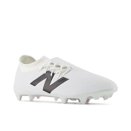 Image of New Balance Unisex-Adult Furon Dispatch Fg V7+ Soccer Shoe, White/Black/True Red, 10.5 Wide Women/9 Men