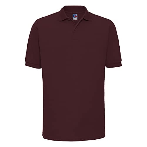 Image of Russell Mens Ripple Collar & Cuff Short Sleeve Polo Shirt (XL) (Burgundy)