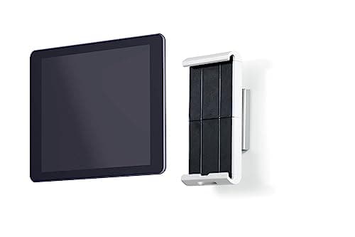 Image of Durable Aluminium Wall Mounted Tablet Holder - Anti Theft Lockable & Rotatable 360° - Universal Mount for 7-13" iPad, Fire, Samsung & More - Security Bracket - White