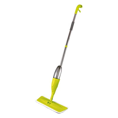 Image of Ewbank 5PKUK 5 in 1 Universal Spray Mop Set, Easy Fill 380ml Liquid Container, Lightweight, Interchangable Heads Hard Floor Sweeper, Microfiber Pad, Triangle Head, Flat Head, Green