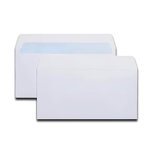 Image of Indigo® Classic Strong DL White Envelopes - Peel & Seal, 100GSM, Eco-Friendly, 110x220mm (Pack of 50)