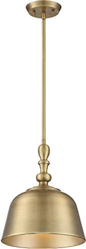 Image of Savoy House 7-3751-1-322 Berg Farmhouse Contemporary Metal Pendant Ceiling Light, 1-Light 60 Watt, 14" H x 12" W, Warm Brass