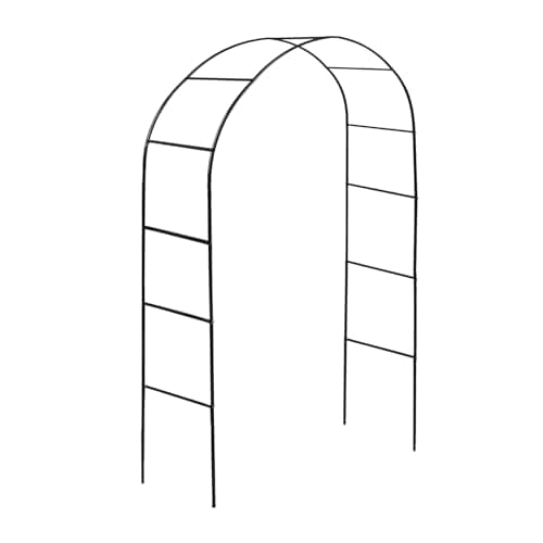 Image of Harbour Housewares Metal Garden Arch Arbour - 2.4M x 1.4M - Black - 1x Large Wide Heavy-Duty Outdoor Climbing Plants Rose Flower Gate Archway Pergola Trellis Support Frame Wedding Decoration
