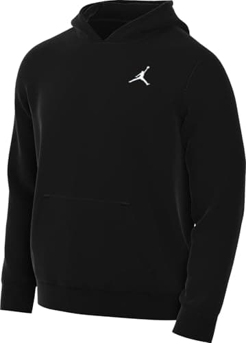 Image of Nike Men's Jordan Brooklyn Hooded Sweatshirt, Black/White, M