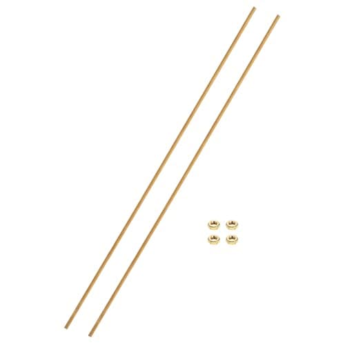 Image of sourcing map 2 Sets Brass Fully Threaded Rod, M2.5x0.45mm Pitch Right Hand Threads Studs with Solid Brass Hex Nuts, 250mm/10" Long Threaded Screw Rods Fasteners for Anchors Bolts Hangers Clamps