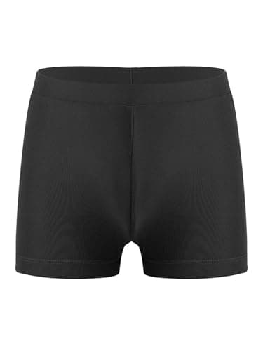 Image of Yruioon Girls Swimming Shorts Quick Dry Swimming Costume Summer Beach Board Bottoms Kids Stretch Dance Gym Swim Trunks Black 9-10 Years