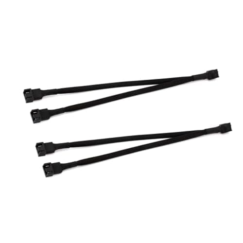 Image of JZK 2 Pcs 26CM 2 Way 4 Pin PWM Fan Splitter Cable, 4-Pin PWM Fan Y-Cable, 1 to 2 Fan Splitter Extension Cable for computer case fan, motherboard