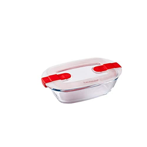 Image of Pyrex Cook & Heat Rectangular Dish with Lid - 170x100mm 350ml
