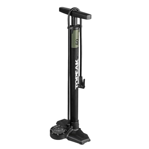 Image of Topeak Joe Blow Mountian EX Bicycle Floor Pump with Analogue Gauge, Black and Green