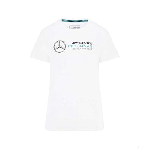 Image of Mercedes AMG Petronas Formula One Team - Official Formula 1 Merchandise - Womens Large Logo T-Shirt - White - M