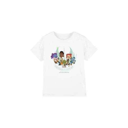 Image of Star Wars Young Jedi Adventure Force is with Us Unisex Kids T Shirt, White, 3-4 Years
