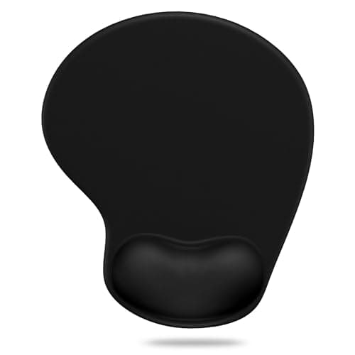 Image of Ergonomic Mouse Pad with Gel Wrist Support | Anti-Slip Comfort Mouse Mat, Washable & Durable Surface for PC, Laptop, Optical and Laser Mice (Black)