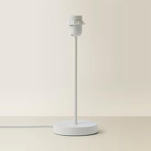 Image of ValueLights | White Metal Single Stem Table Lamp Base for Living Room Bedroom | Table Lamps, Home Décor & Improvement Essential