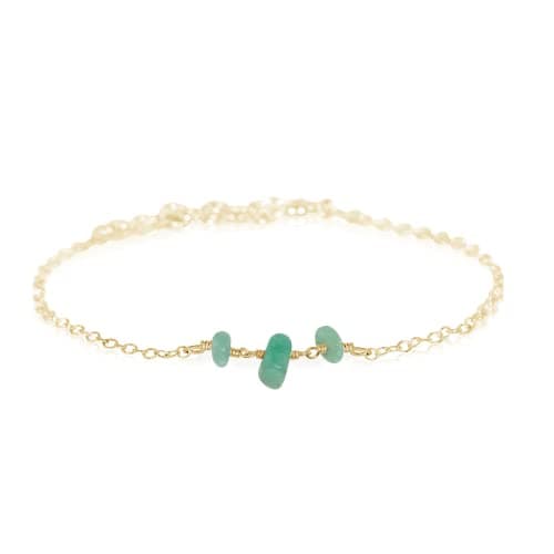 Image of Amazonite Beaded Chain Anklet in 14k Gold Fill