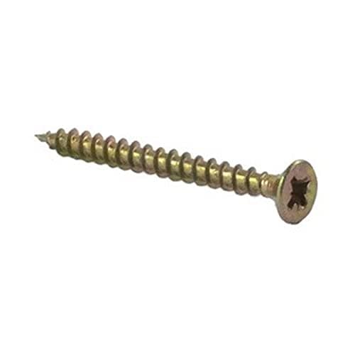 Image of ForgeFix Multi-Purpose Single Thread Screws | 4.0 x 25mm | Zinc Yellow Passivated | Box 200