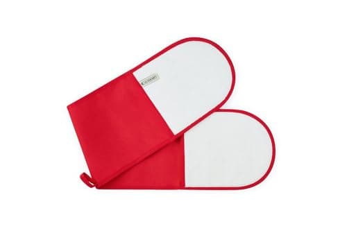 Image of Le Creuset 4-Layered Textile Double Oven Gloves, Stain Resistant, Red, 95001000600000