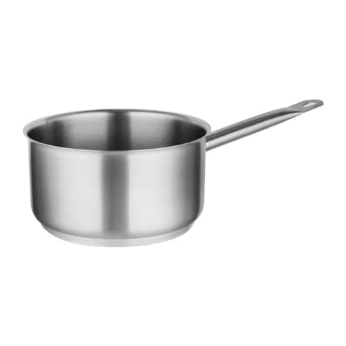 Image of Vogue Stainless Steel Saucepan 20cm - Professional Chef Pan Cooking Pot for All Hobs and Induction Compatible M944