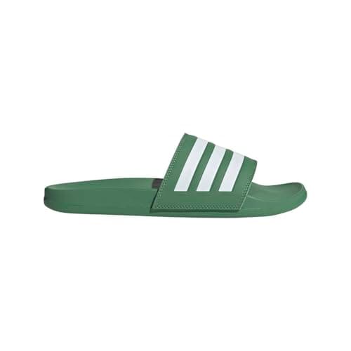 Image of adidas Unisex Adult Adilette Comfort Slide, Preloved Green/White/Preloved Green, 12 Women/11 Men