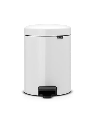 Image of Brabantia 112065 Pedal Bin newIcon with Plastic Inner Bucket, 5 Litre - White