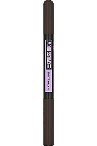 Image of Maybelline Express Eye Brow Duo Eyebrow Filling, Natural Looking 2 - In - 1 Eyebrow Pencil Pen Plus Filling Powder, Tear Drop Tip and Sponge Swiper, Black Brown