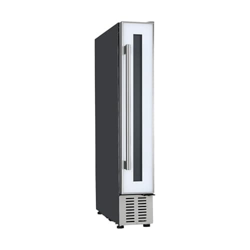 Image of Cookology CWC150WH Freestanding Undercounter Fridge Cabinet 15cm Wine Cooler, 7 Bottle, 20 Litre Capacity, with Digital Temperature Control and Reversible Door - in White
