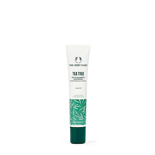 Image of The Body Shop Tea Tree Moisturising Cream with Tea Tree Oil Controls Suet Oily Skin Smoothing Lightweight Formula Long-Lasting Hydration Up to 24 Hours Tube 40 ml
