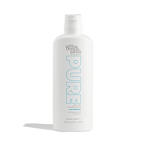 Image of Bondi Sands PURE Light/Medium Self-Tanning Foaming Water | Hydrating Formula Gives a Natural, Flawless Tan, Enriched with Hyaluronic Acid and Vitamins C + E, Vegan + Cruelty Free | 200 mL/6.76 Oz
