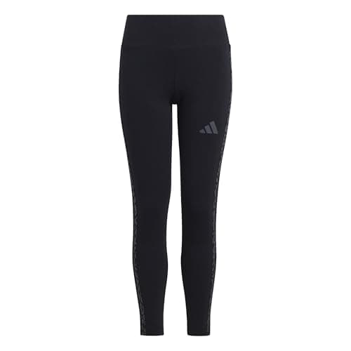 Image of adidas Girl's SEASONALS ANIMAL LEGGINGS, black/white, 11-12 Years