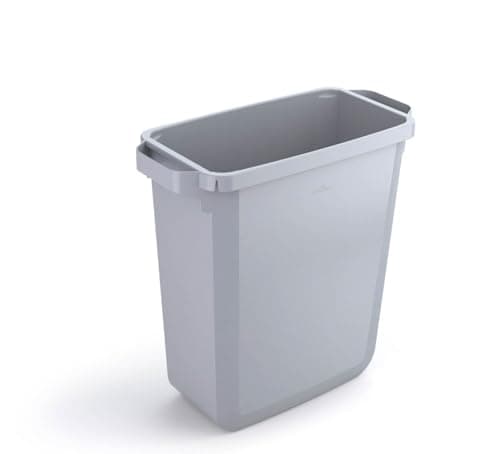 Image of Durable DURABIN 60 Rectangular Waste Bin Grey | 60 Litre Capacity | Food and Freezer Safe | Perfect for Waste Collection or Recycling