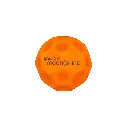 Image of Waboba Moonshine Ball, Light Up Moon, Hyper Bouncy Glow In The Dark, Extra Bounce Land Ball – Orange - 60x60x60 mm